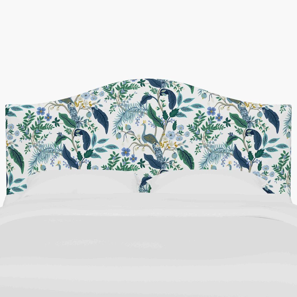 Skyline Furniture Mayfair California King Headboard in Peacock Blue and White, , large