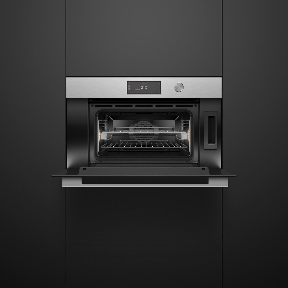 Fisher &amp; Paykel Contemporary Series 9 1.9 Cu. Ft. Compact Combination Steam Wall Oven in Brushed Silver, , large