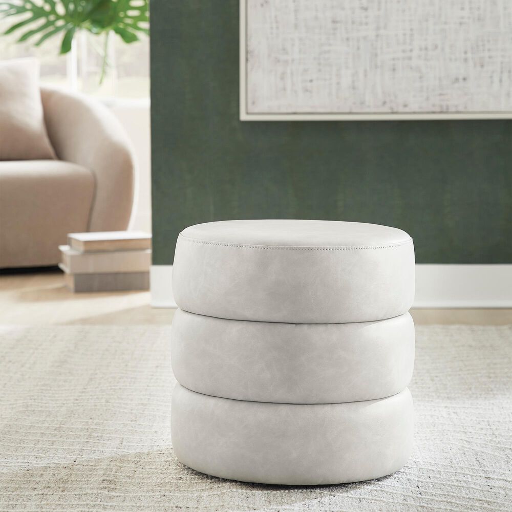 Ashley Ummi Swivel Accent Ottoman in Bone, , large