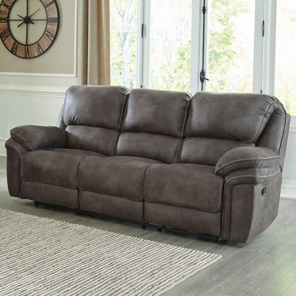 Benchcraft Trementon Manual Reclining Sofa in Graphite, , large