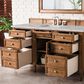 James Martin Vanities Brittany 60" Single Bathroom Vanity in Saddle Brown with 3 cm Victorian Silver Quartz Top and Rectangular Sink, , large