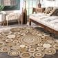 L&R Resources Natural Jute  6" Scalloped Bleach Gray Area Rug, , large