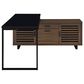 Pacific Landing Maddox 2-Piece L-desk and Bookcase Set in Black and Walnut, , large