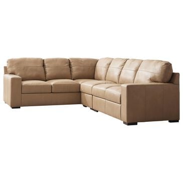 Ashley 3-Piece Leather Sectional in Brown, , large