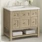 James Martin Vanities Breckenridge 36" Single Vanity in Whitewashed Oak with 3 cm Lime Delight Quartz Top, , large
