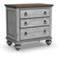 Flexsteel Plymouth 3 Drawer Nightstand in Distressed Gray and White, , large