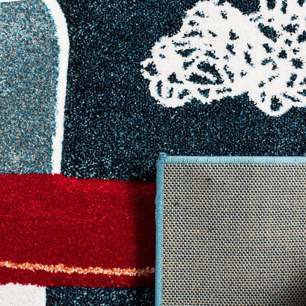 Safavieh Carousel CRK167 8&#39; Square Navy and Ivory Kids  Area Rug, , large