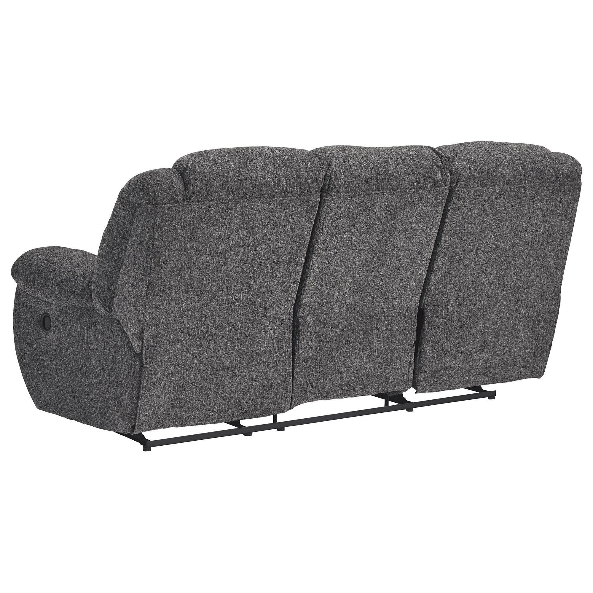 Ashley Foreside Manual Reclining Sofa in Charcoal