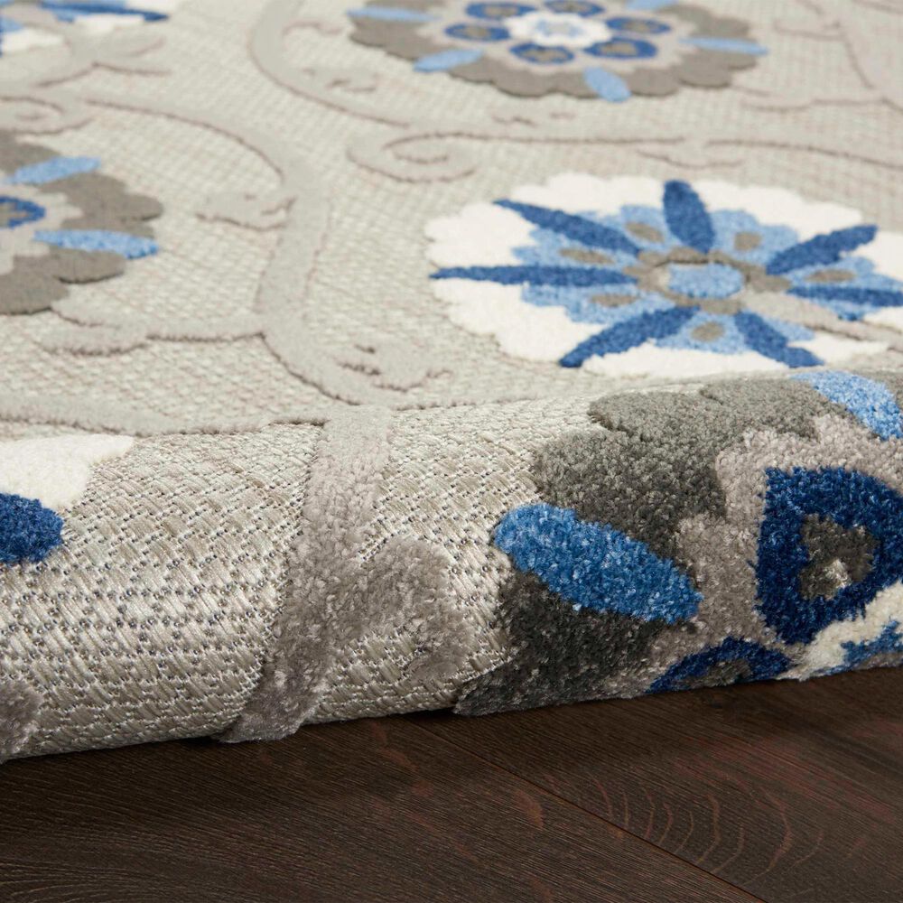 Nourison Aloha 5&#39;3&quot; x 7&#39;5&quot; Grey and Blue Indoor/Outdoor Area Rug, , large