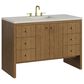 James Martin Hudson 48" Single Bathroom Vanity in Honey Oak with 3 cm Siberian Silestone Top, Rectangular Sink and FreePower Wireless Charger, , large