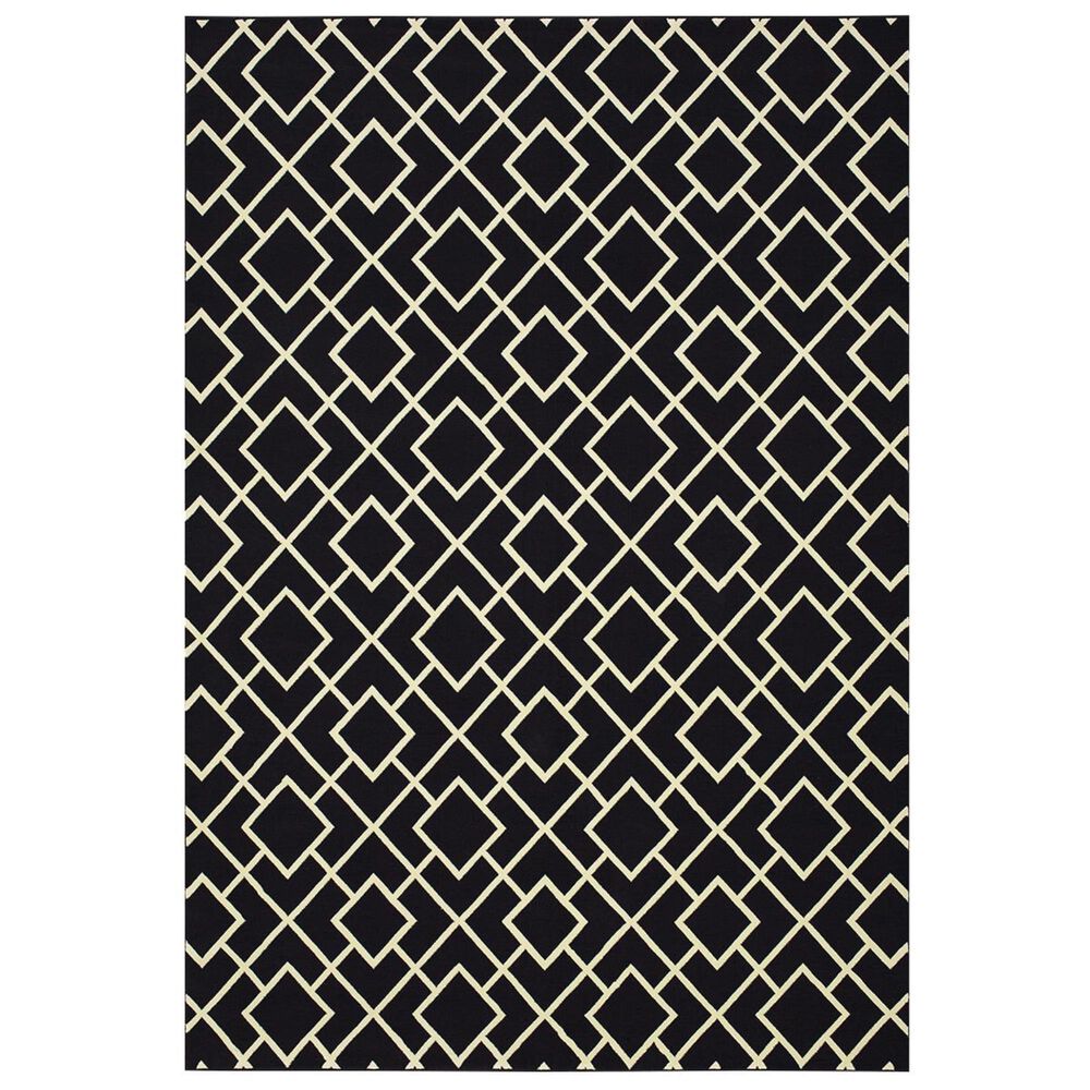 Oriental Weavers Luna 8123B 2'3" x 7'6" Black and Ivory Runner, , large
