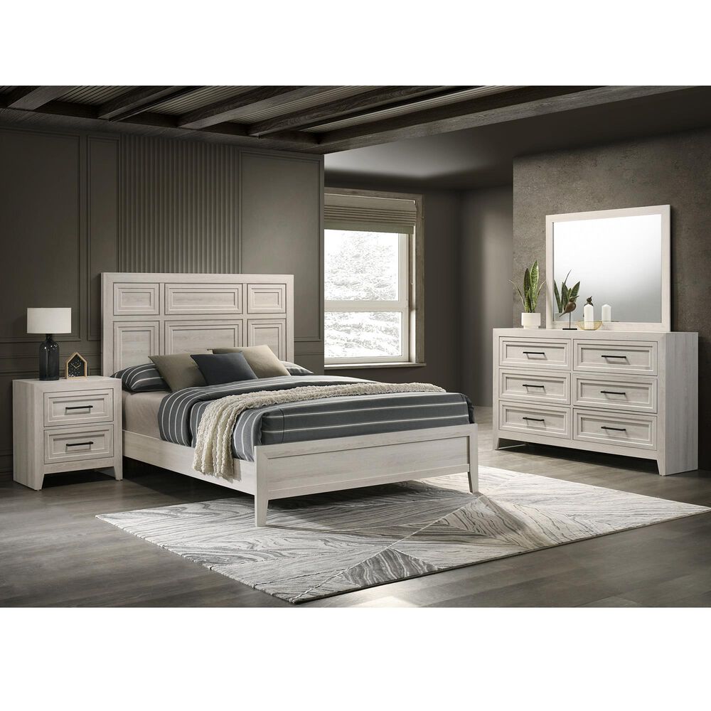 Crown Mark Lorraine 4-Piece Queen Bedroom Set in White, , large