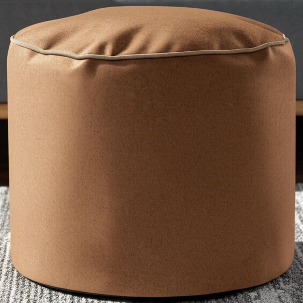 Howard Elliott Qiviut Tall Pouf in Cognac, , large
