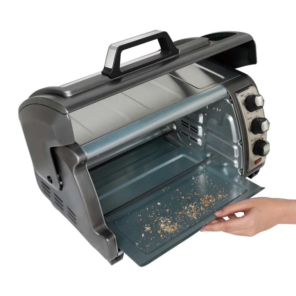 Hamilton Beach 6-Slice Easy Reach Toaster Oven with Roll Top Door in Gray, , large