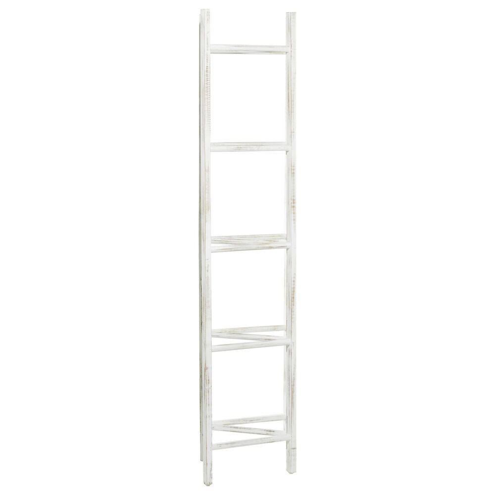 Maple and Jade 15-Rung Partition Ladder with 3 Panels in White, , large