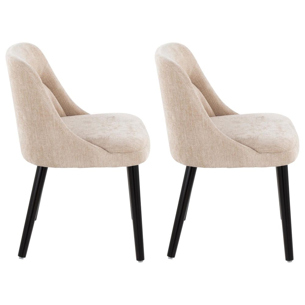 Lumisource Rina Side Chair with Light Brown Cushion in Black (Set of 2), , large