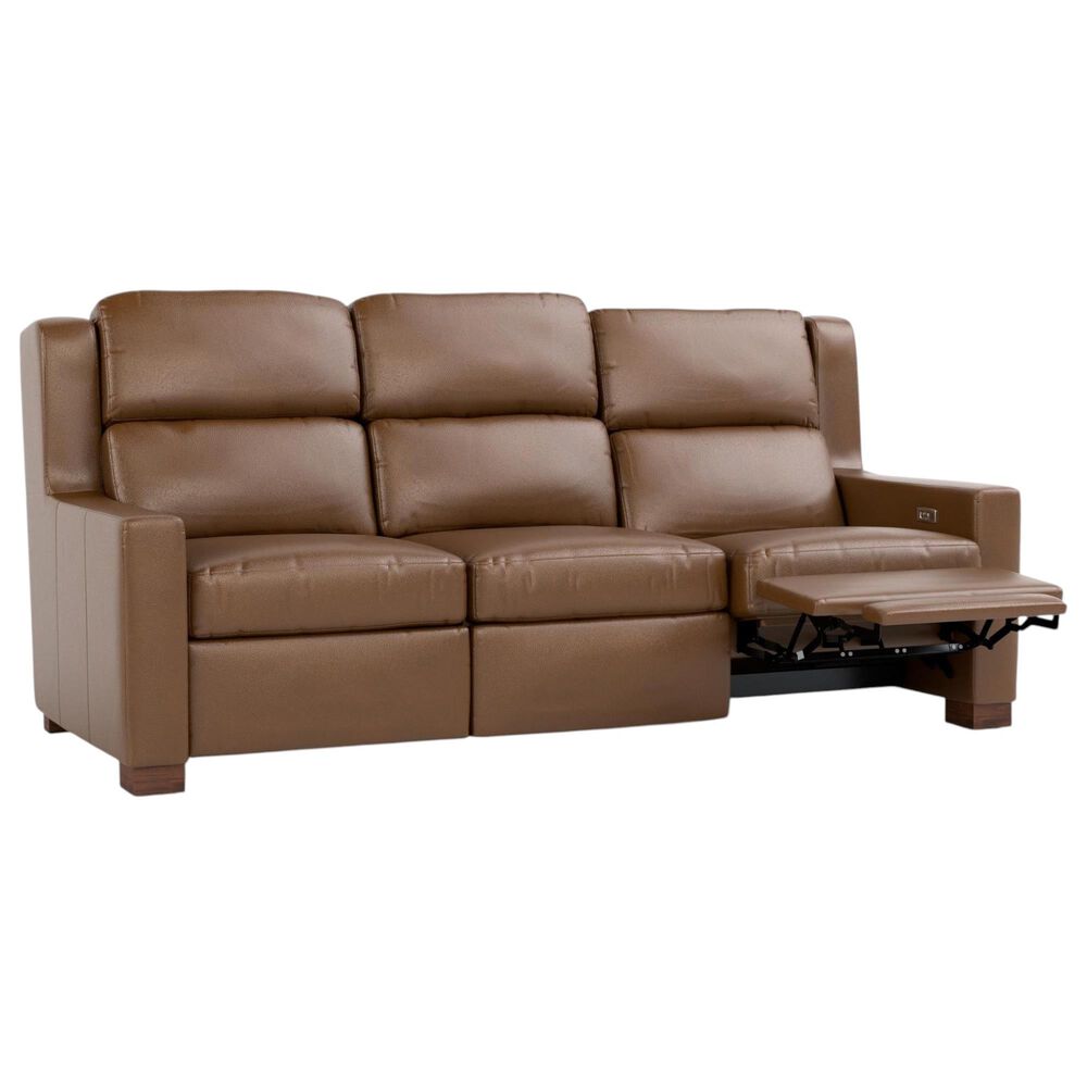 Stickley Furniture Woodlands Power Reclining Leather Sofa in Salvano Bark, , large