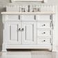 James Martin Vanities Brookfield 48" Single Bathroom Vanity in Bright White with 3 cm Eternal Marfil Quartz Top and Rectangle Sink, , large