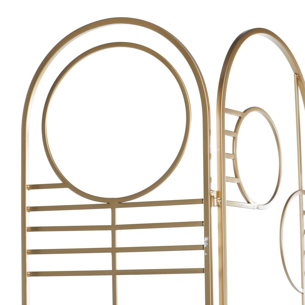 Maple and Jade Room Divider Screen in Matte Gold, , large