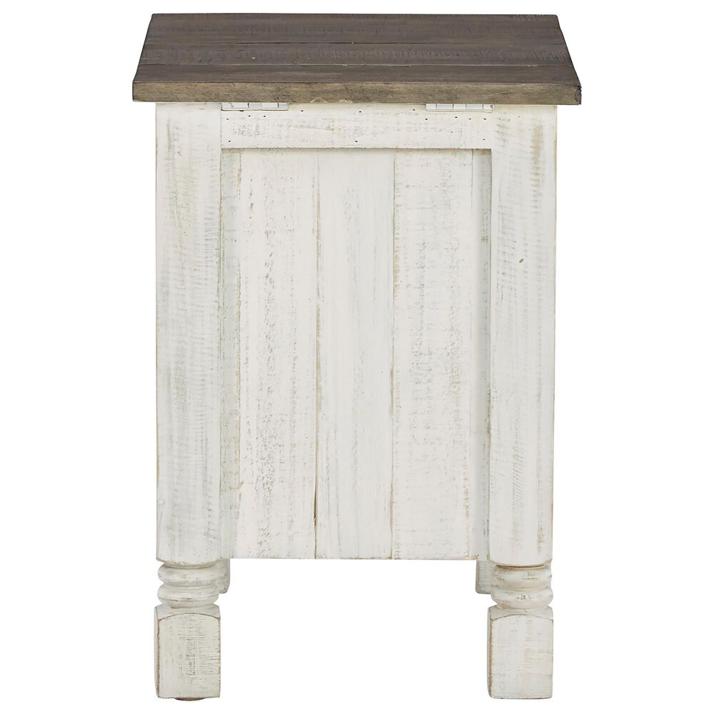 Ashley Havalance Chairside End Table in Distressed Vintage White and Weathered Gray, , large