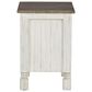 Ashley Havalance Chairside End Table in Distressed Vintage White and Weathered Gray, , large