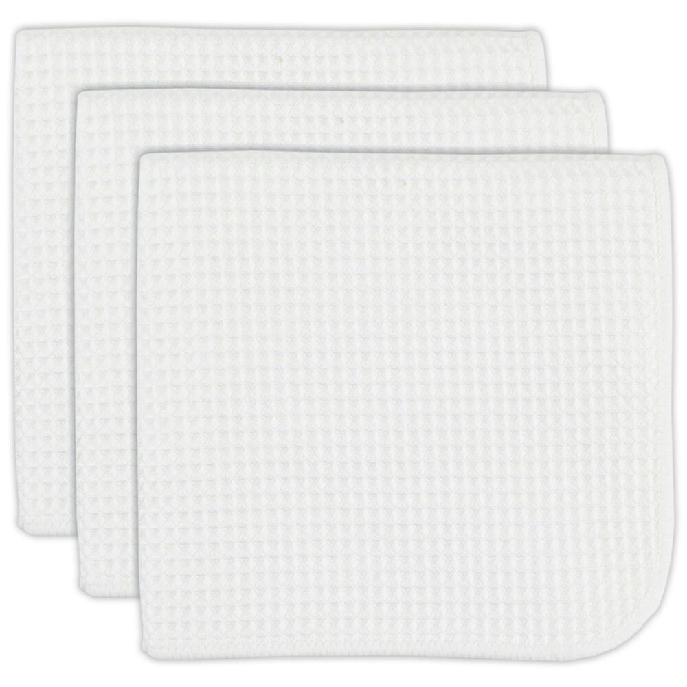 Mukitchen Microfiber Waffle Weave Dish Cloth in White (Set of 3), , large