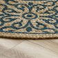 L&R Resources Synergy 6" Round Tan and Slate Teal Area Rug, , large