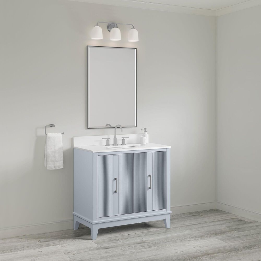 37B Fenwick 36" Single Bathroom Vanity in Soft Blue with Glossy White Composite Stone Top and Backsplash, , large