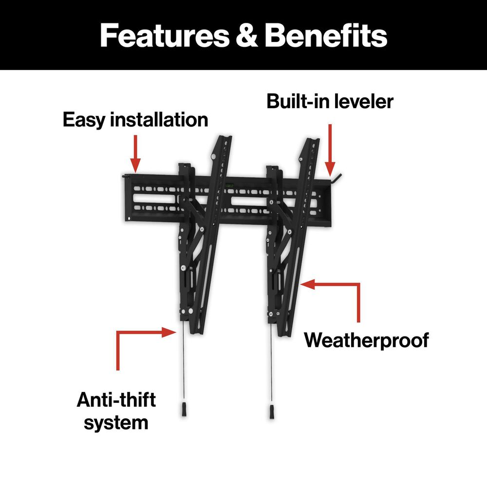 Furrion Aurora 55" Partial-Sun Premier 4K LED - Outdoor Smart TV with Fixed Tilt Mount in Black, , large