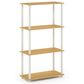 HOMLUX Turn-N-Tube 4-Tier Multipurpose Shelf Display Rack in Beech and White, , large