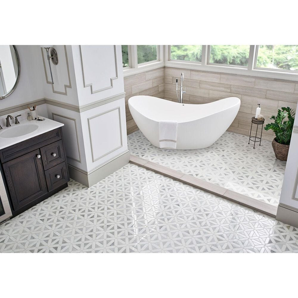MS International Bianco Dolomite Grey and White 12&quot; x 12&quot; Polished Natural Stone Tile, , large
