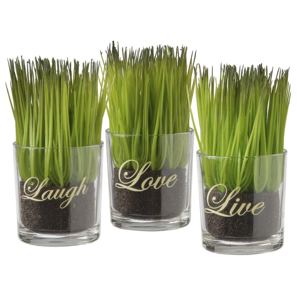 National Tree Assortment Small Glass Cup Printed Live, Laugh & Lovein (Set of 3), , large