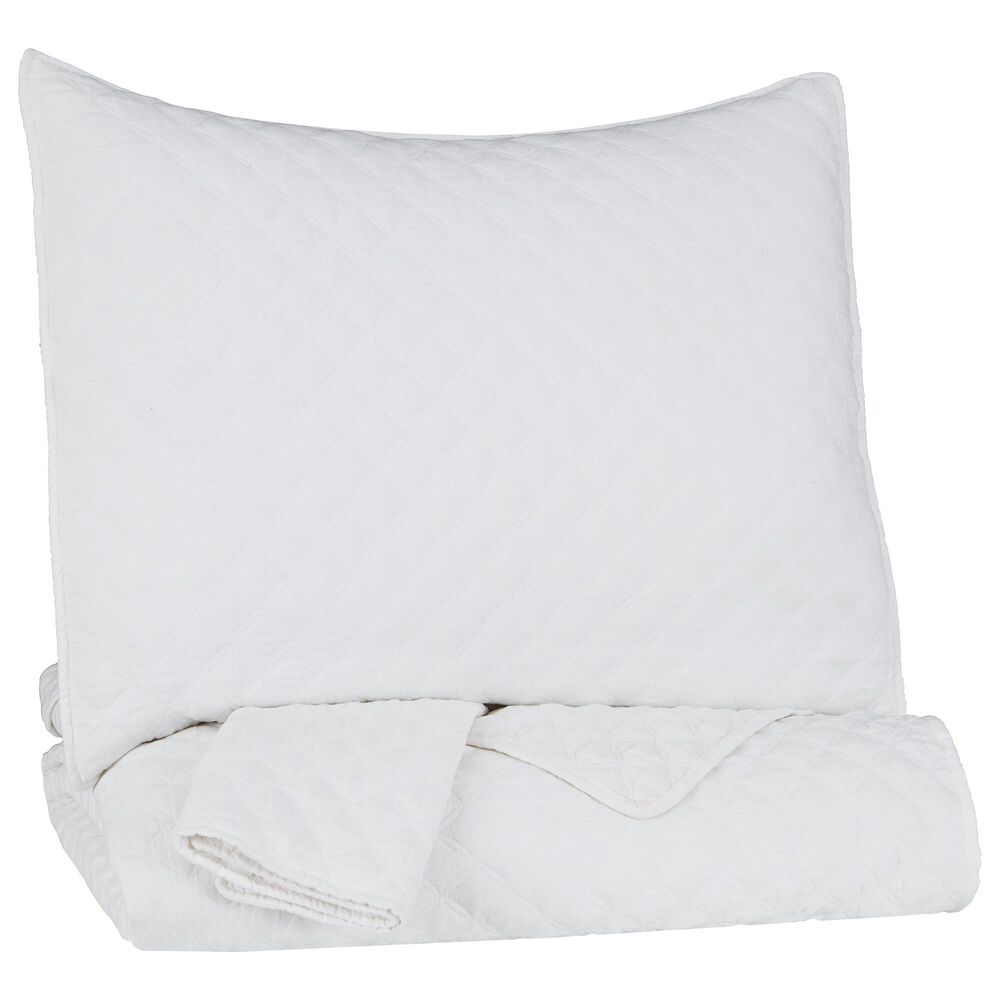 Signature Design by Ashley Ryter 3-Piece King Coverlet Set in White, , large