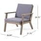 Hearth and Haven Outdoor Acacia Wood Chairs with Open Slatted Backrest and Water-Resistant Cushions in Dark Gray (Set of 2), , large