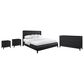 Sterling Timber Elure Queen Waterfall Panel Bed with Dresser and 2 Nightstands in Peppercorn, , large