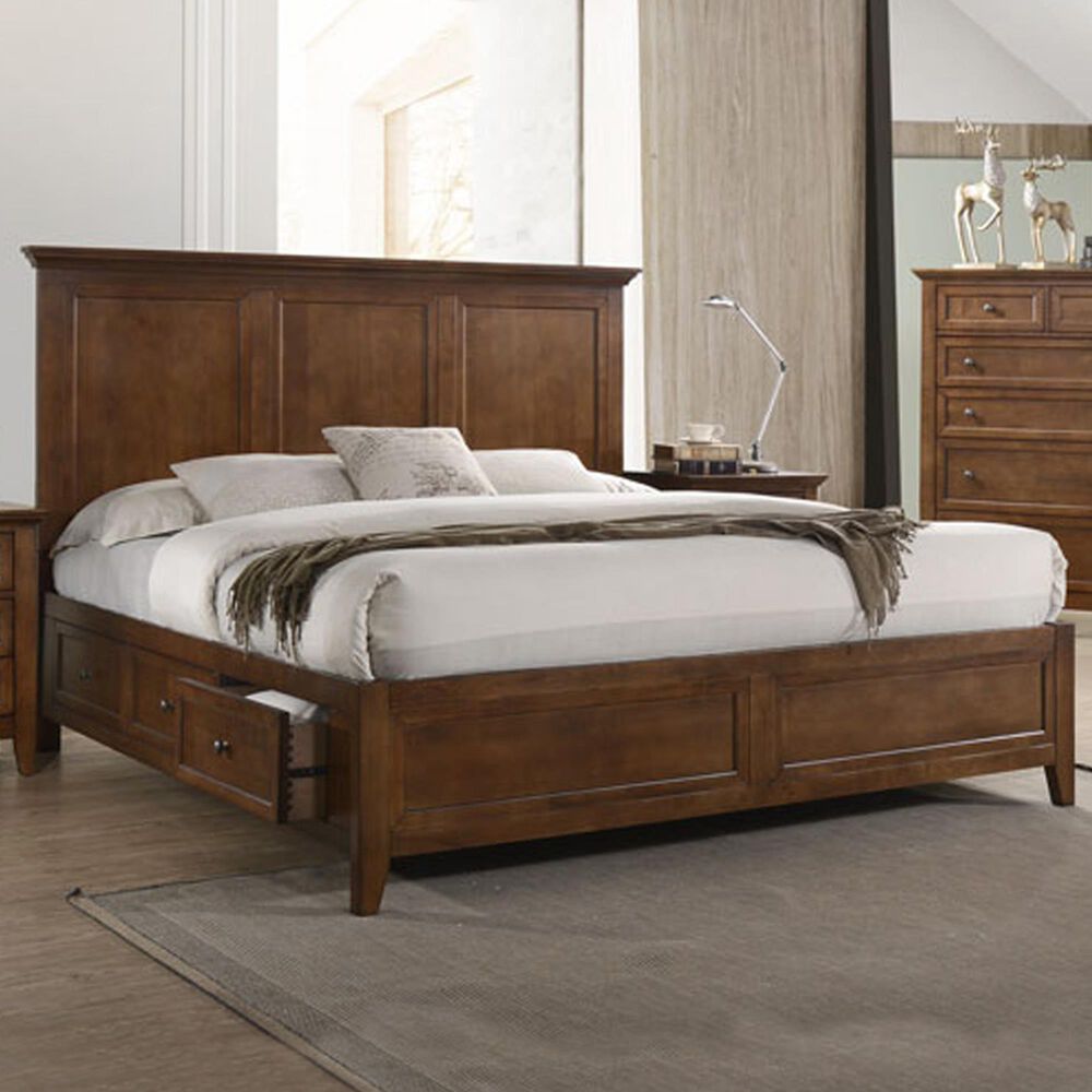 Hawthorne Furniture San Mateo 4 Piece Queen Storage Bedroom Set in Tuscan, , large