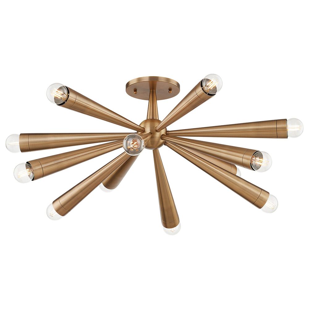 Troy Lighting Keanu 12-Light Semi Flush Mount in Patina Brass, , large