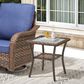 Hearth and Haven Outdoor Square Side Table with Glass Top in Brown, , large