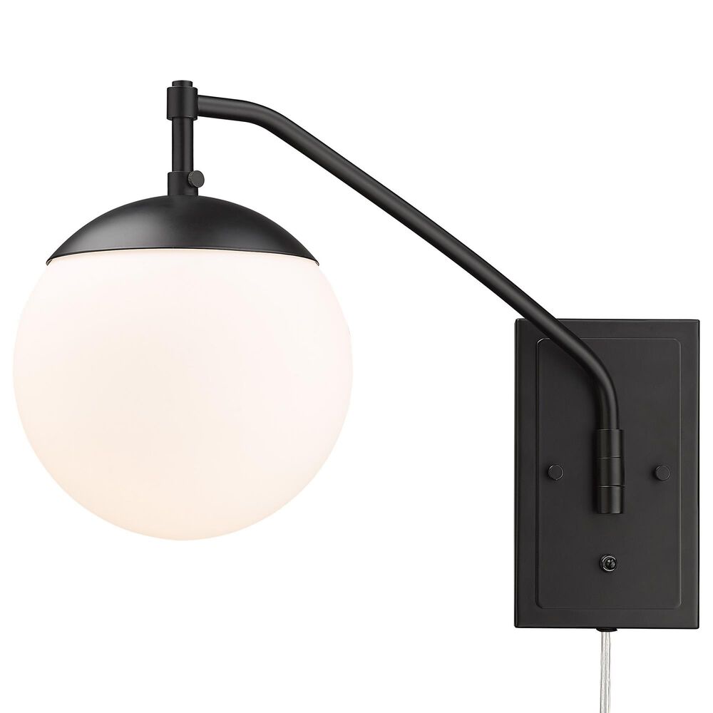Golden Lighting Glenn 1-Light Articulating Wall Sconce in Matte Black, , large