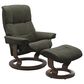 Stressless Mayfair Large Chair and Ottoman in Paloma Dark Olive, , large