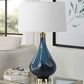 Uttermost Riviera Table Lamp in Blue and Antique Brass, , large
