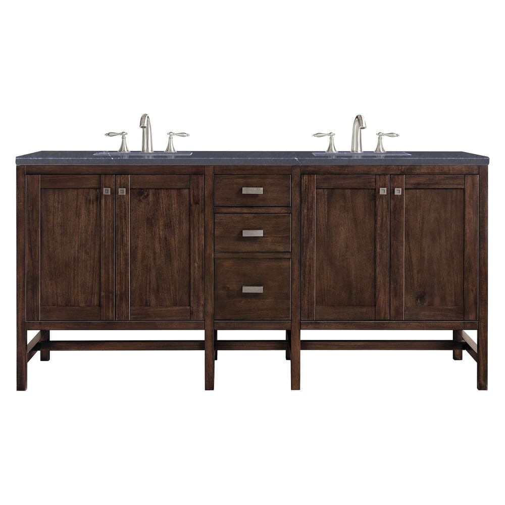 James Martin Vanities Addison 72" Double Bathroom Vanity in Mid Century Acacia with 3 cm Charcoal Soapstone Quartz Top and Rectangular Sinks, , large
