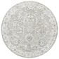 Surya Dresden Gray, Medium Gray, White, Light Slate, Denim and Mustard 6"7" Round Area Rug, , large
