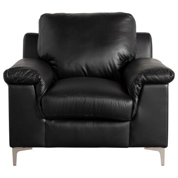 North American Leather Co Barbara Nalco Leather Chair in Raven, , large