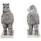 Maple and Jade Eclectic Resin Llama Sculpture in Silver (Set of 2), , large