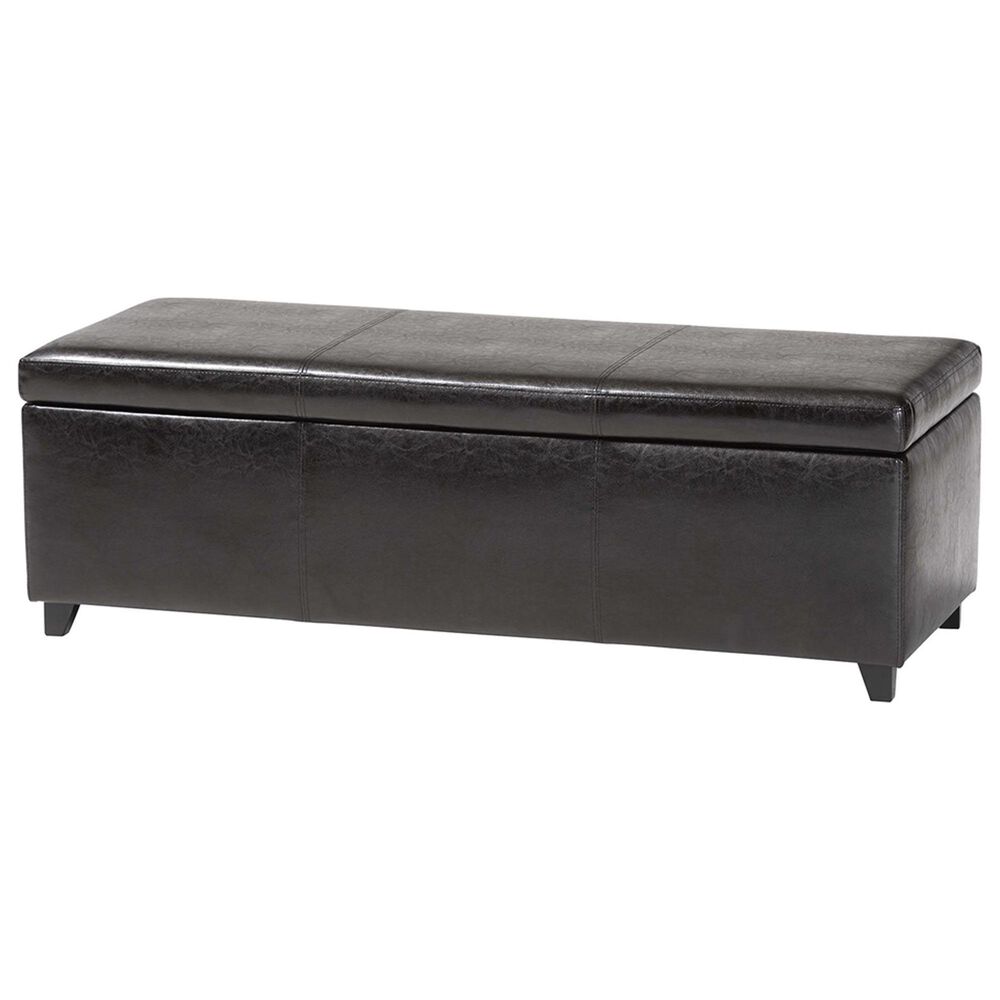 Baxton Studio Bench Storage Ottoman in Dark Brown, , large