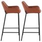 LumiSource Daniella Bar Stool with Camel Upholstery in Black (Set of 2), , large
