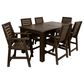 Highwood USA Weatherly 7-Piece 72" Rectangular Patio Counter Height Dining Set in Weathered Acorn, , large