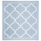 Safavieh Bermuda BMU810M 6"7" Square Light Blue and Ivory Indoor/Outdoor Area Performance Rug, , large