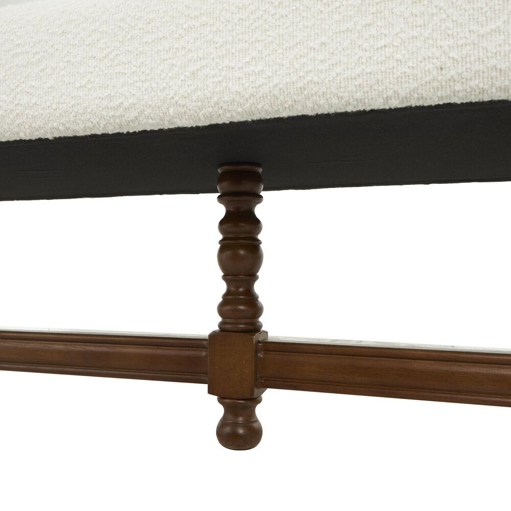 Maple and Jade Home Bench with Turned Legs in Varnished Brown, , large
